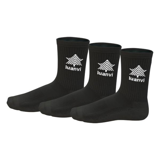 Sports Socks 1/2 Length (3 pairs) - Black - Luanvi