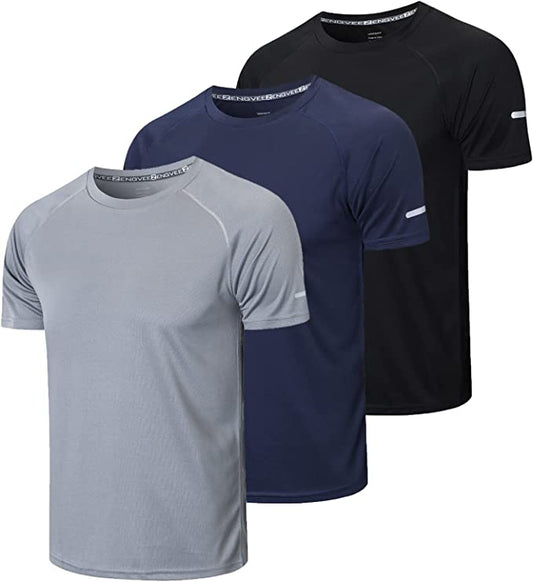 frueo 3 Pack Running Shirts Men Dry-Fit